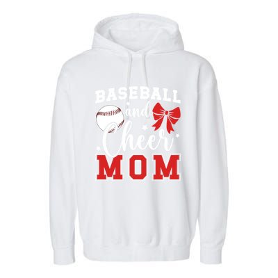 Baseball And Cheer Mom Cheerleader & Baseball Player Mom Garment-Dyed Fleece Hoodie