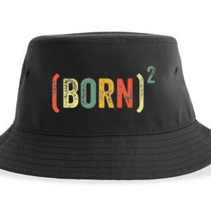 Born Again Christian Easter God Baptism Born Squared (Born)2 Sustainable Bucket Hat