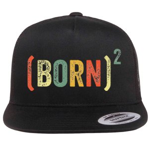 Born Again Christian Easter God Baptism Born Squared (Born)2 Flat Bill Trucker Hat