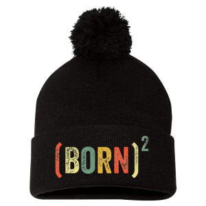 Born Again Christian Easter God Baptism Born Squared (Born)2 Pom Pom 12in Knit Beanie