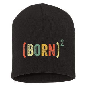 Born Again Christian Easter God Baptism Born Squared (Born)2 Short Acrylic Beanie