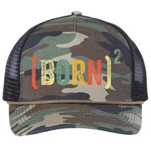 Born Again Christian Easter God Baptism Born Squared (Born)2 Retro Rope Trucker Hat Cap