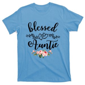 Blessed Auntie Cute Flower Auntie Gift Tee Gift T-Shirt