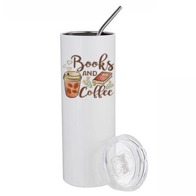 Book And Coffee Gift For Reading Books Stainless Steel Tumbler