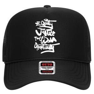 Be A Change Maker Justice Opportunity High Crown Mesh Back Trucker Hat