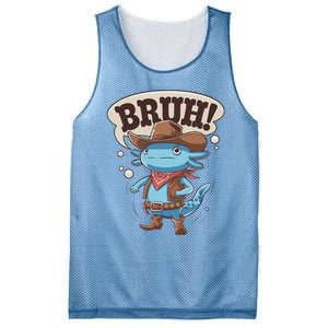 Bruh Axolotl Cowboy Western Rodeo Mesh Reversible Basketball Jersey Tank