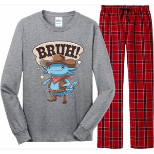 Bruh Axolotl Cowboy Western Rodeo Long Sleeve Pajama Set