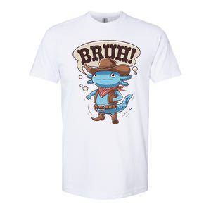 Bruh Axolotl Cowboy Western Rodeo Softstyle CVC T-Shirt