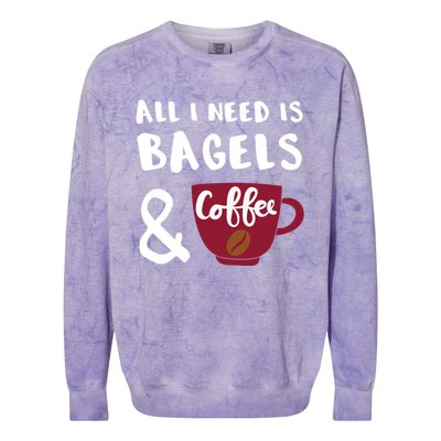 Bagels And Coffee Bagel Lover Gift Colorblast Crewneck Sweatshirt