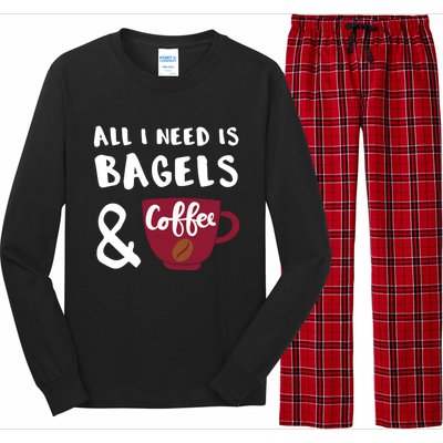 Bagels And Coffee Bagel Lover Gift Long Sleeve Pajama Set