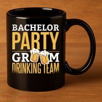 Bachelor Drinking Party 11oz C Handle Ceramic Mug