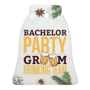 Bachelor Drinking Party Ceramic Bell Ornament