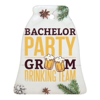 Bachelor Drinking Party Ceramic Bell Ornament