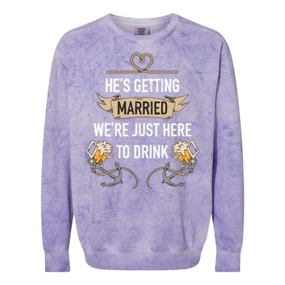 Bachelor Groom Drinking Colorblast Crewneck Sweatshirt