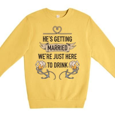 Bachelor Groom Drinking Premium Crewneck Sweatshirt