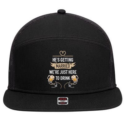 Bachelor Groom Drinking 7 Panel Mesh Trucker Snapback Hat