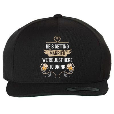 Bachelor Groom Drinking Wool Snapback Cap