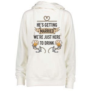 Bachelor Groom Drinking Womens Funnel Neck Pullover Hood