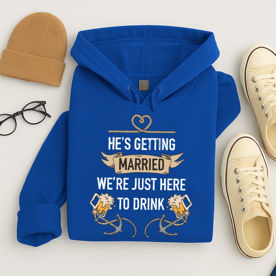Bachelor Groom Drinking Hoodie