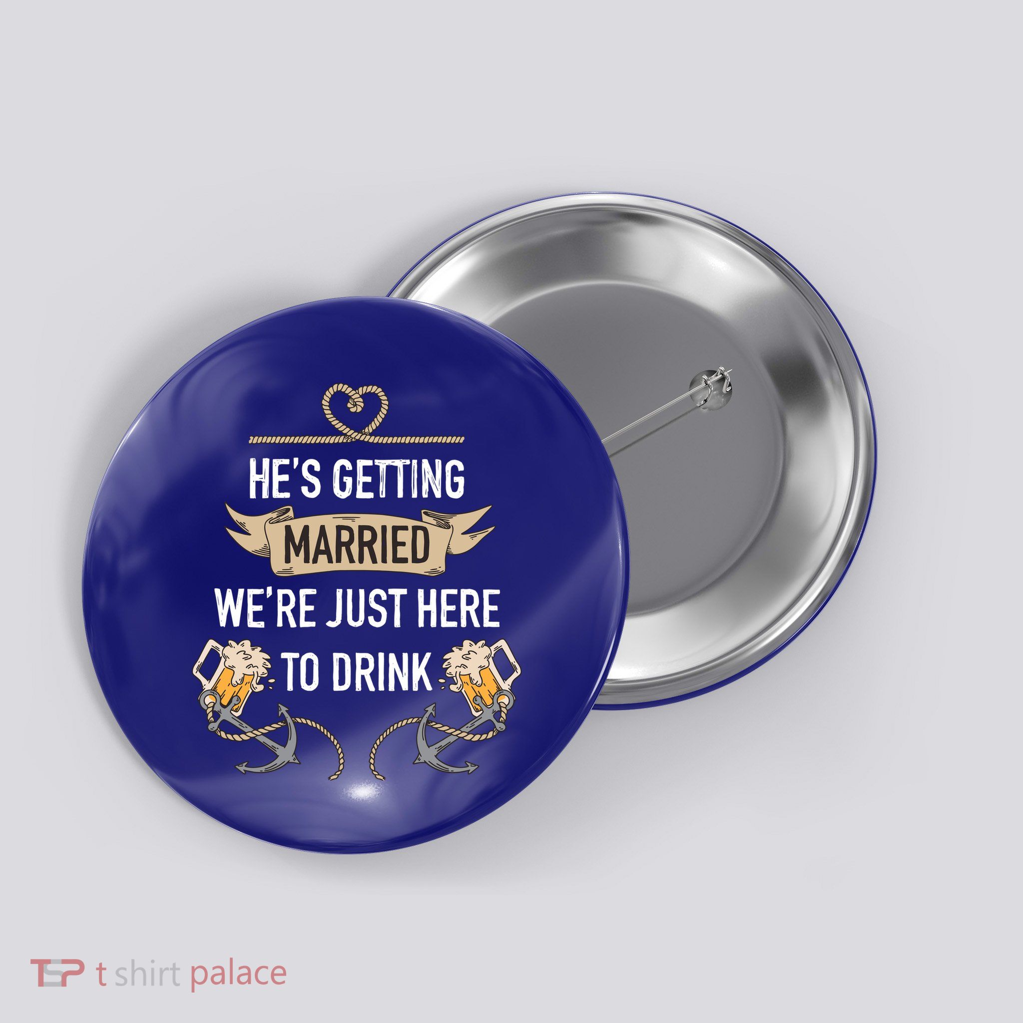 Bachelor Groom Drinking Button