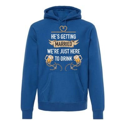 Bachelor Groom Drinking Premium Hoodie