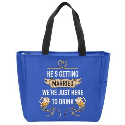 Bachelor Groom Drinking Zip Tote Bag