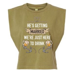 Bachelor Groom Drinking Garment-Dyed Women's Muscle Tee