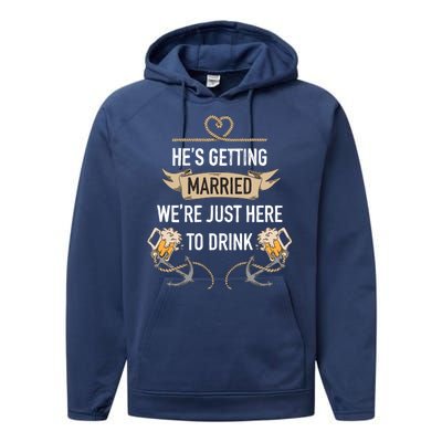 Bachelor Groom Drinking Performance Fleece Hoodie