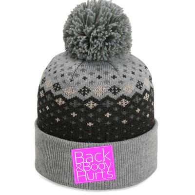 Back & Body Hurts Pink Logo The Baniff Cuffed Pom Beanie