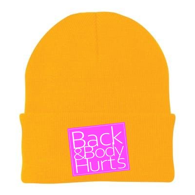 Back & Body Hurts Pink Logo Knit Cap Winter Beanie