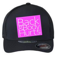 Back & Body Hurts Pink Logo Flexfit Unipanel Trucker Cap