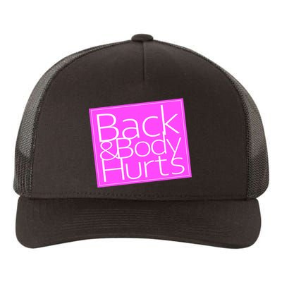 Back & Body Hurts Pink Logo Yupoong Adult 5-Panel Trucker Hat