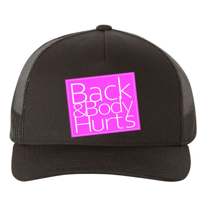 Back & Body Hurts Pink Logo Yupoong Adult 5-Panel Trucker Hat