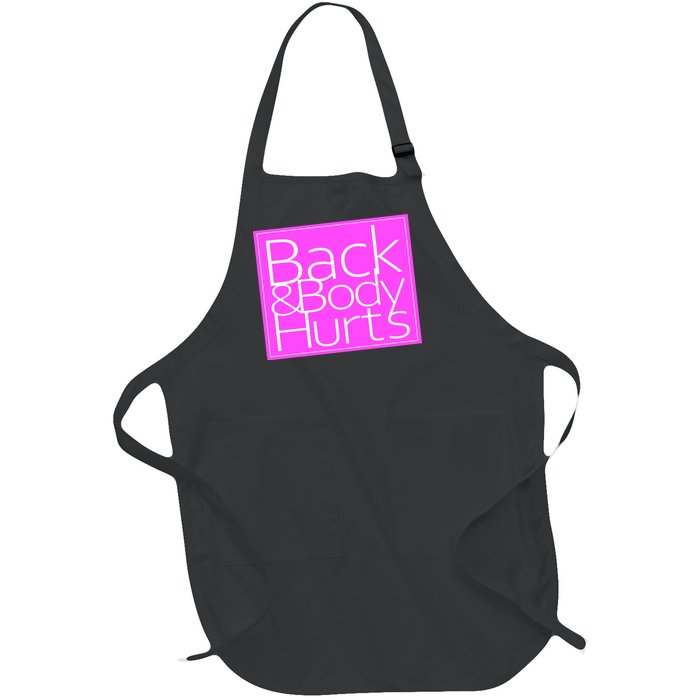 Back & Body Hurts Pink Logo Full-Length Apron With Pockets