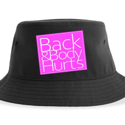 Back & Body Hurts Pink Logo Sustainable Bucket Hat