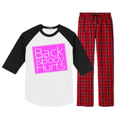 Back & Body Hurts Pink Logo Raglan Sleeve Pajama Set