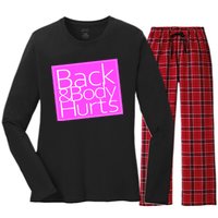 Back & Body Hurts Pink Logo Women's Long Sleeve Flannel Pajama Set 