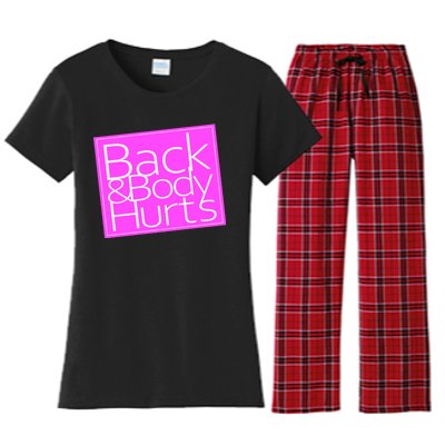 Back & Body Hurts Pink Logo Women's Flannel Pajama Set