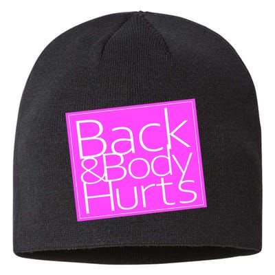 Back & Body Hurts Pink Logo Sustainable Beanie