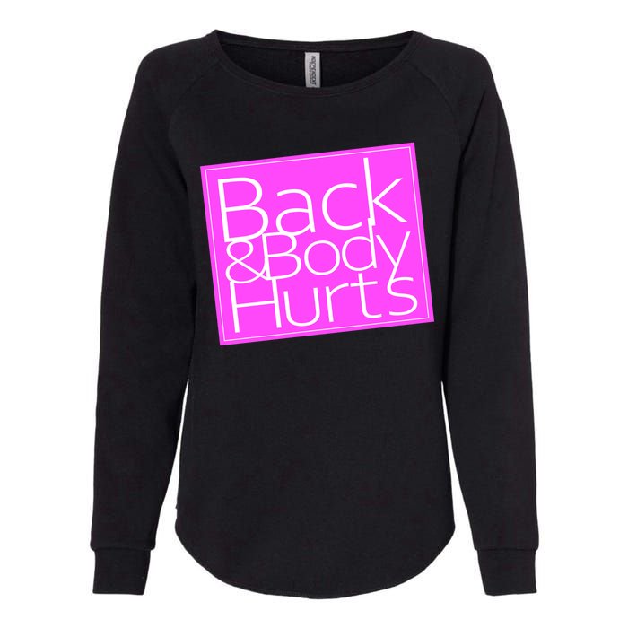 Back & Body Hurts Pink Logo Womens California Wash Sweatshirt