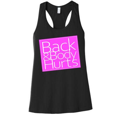 Back & Body Hurts Pink Logo Women's Racerback Tank