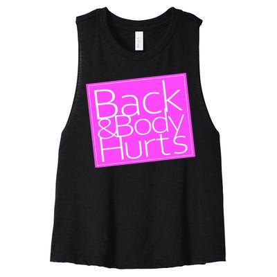 Back & Body Hurts Pink Logo Women's Racerback Cropped Tank