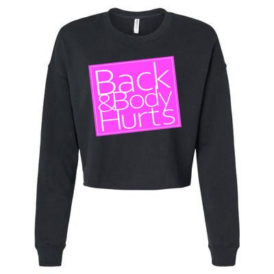 Back & Body Hurts Pink Logo Cropped Pullover Crew