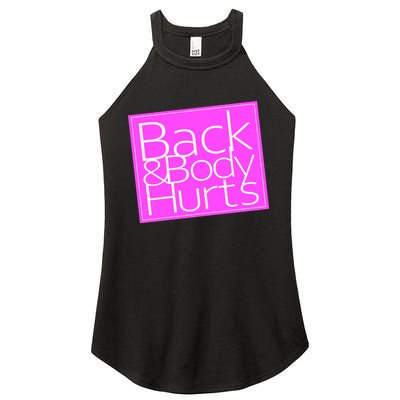 Back & Body Hurts Pink Logo Women's Perfect Tri Rocker Tank