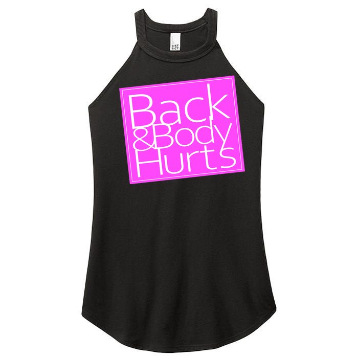 Back & Body Hurts Pink Logo Women's Perfect Tri Rocker Tank