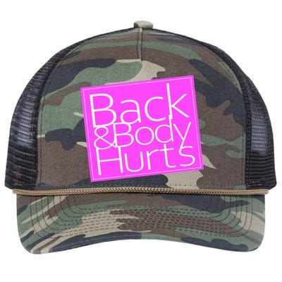 Back & Body Hurts Pink Logo Retro Rope Trucker Hat Cap