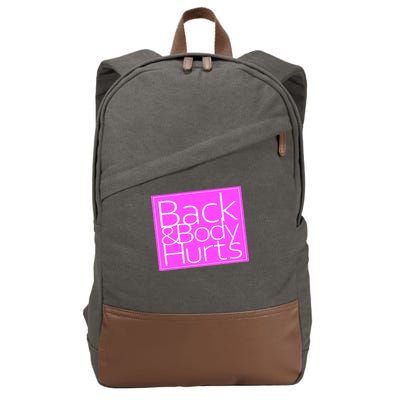 Back & Body Hurts Pink Logo Cotton Canvas Backpack