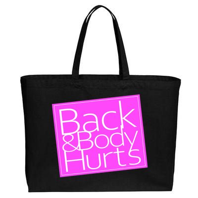 Back & Body Hurts Pink Logo Cotton Canvas Jumbo Tote