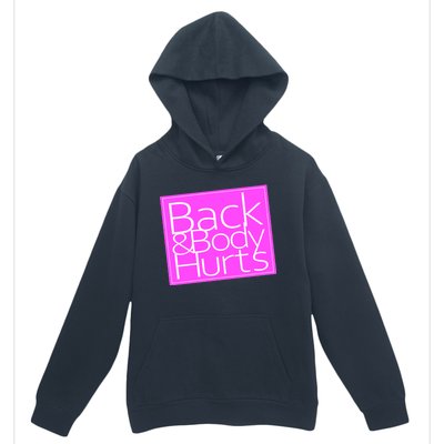 Back & Body Hurts Pink Logo Urban Pullover Hoodie