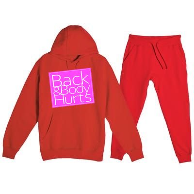 Back & Body Hurts Pink Logo Premium Hooded Sweatsuit Set